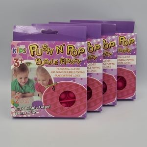 4 Pack Push N Pop Bubble Fidget Stress Relief Toy